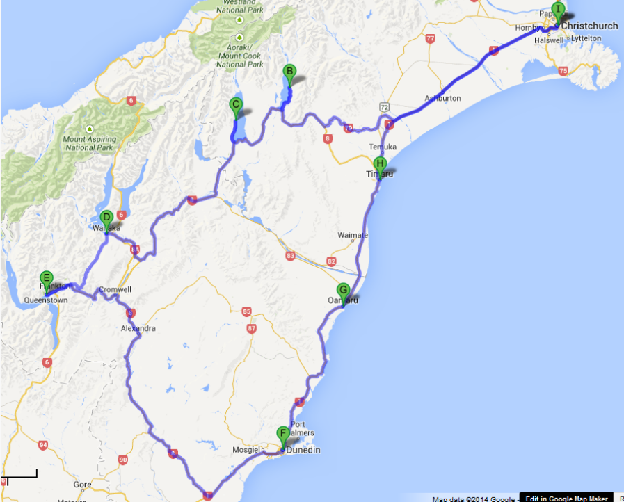 南岛6日游路线图